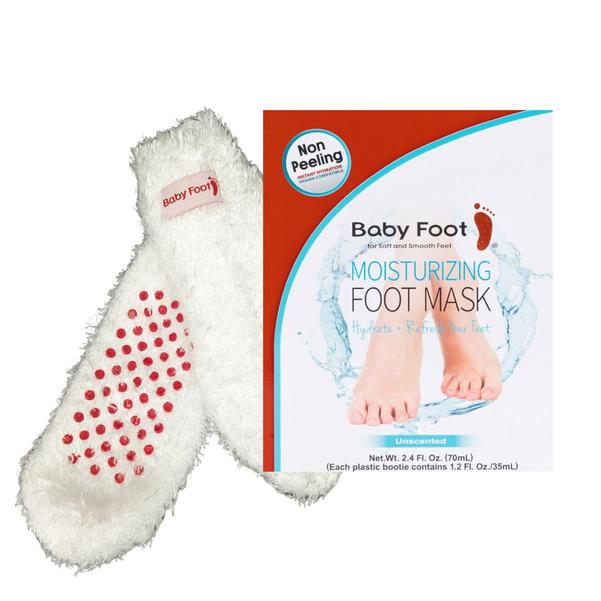 Baby Foot Moisturizing Foot Mask and White Plush Socks